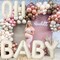 40 Inch Beige OH BABY Foil Balloon for Baby Shower, Large Cream White Oh Baby Balloons Letters with Ribbon, Neutral Ivory Alphabet Oh Baby Balloon Banner Sign for Gender Reveal Backdrop Party Decorations